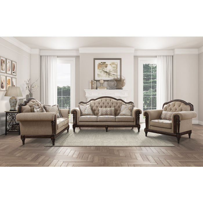 Heath Court Brown Oak Loveseat