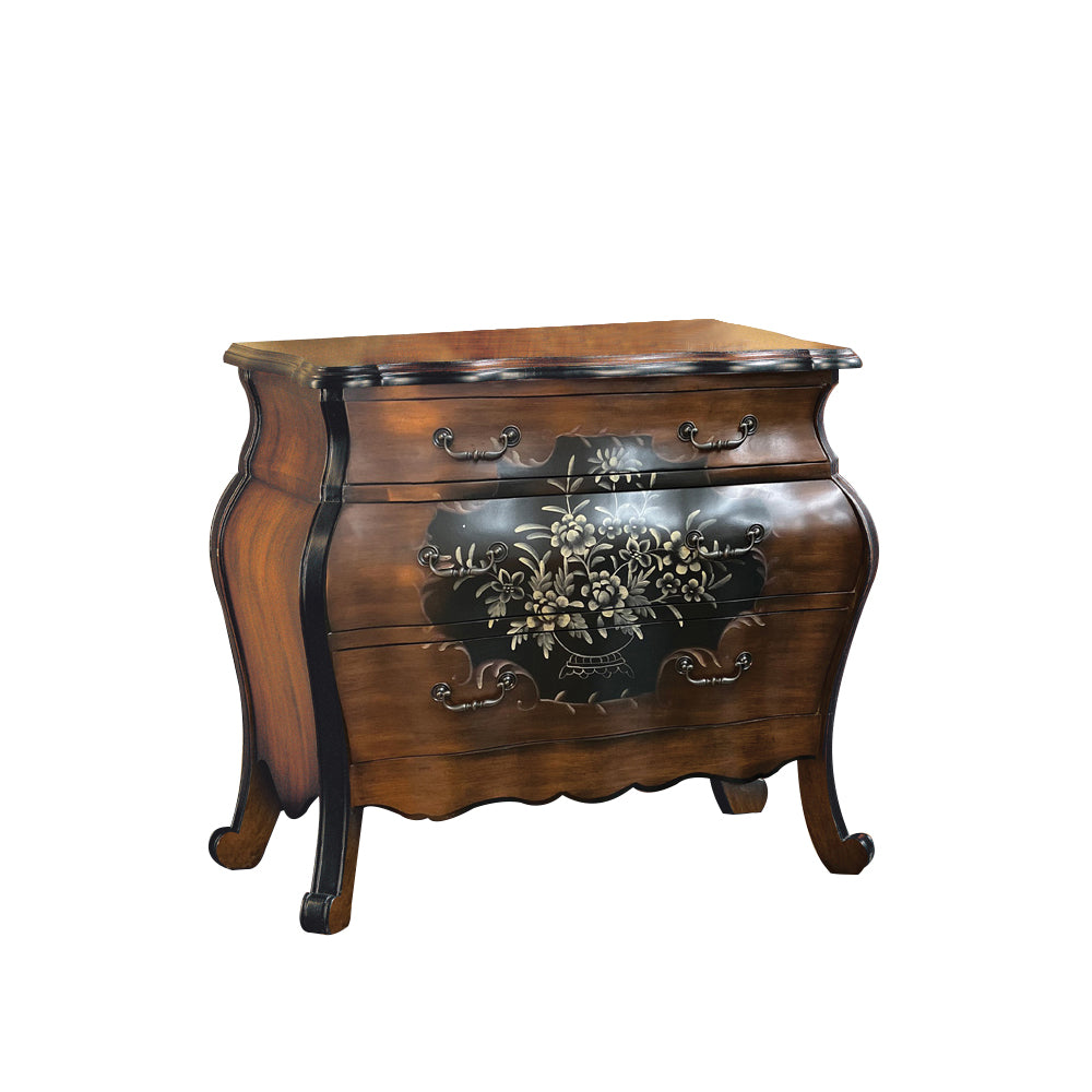 Roma Oak & Antique Black Finish Chest