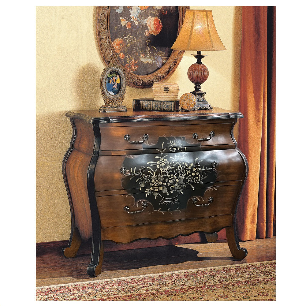 Roma Oak & Antique Black Finish Chest