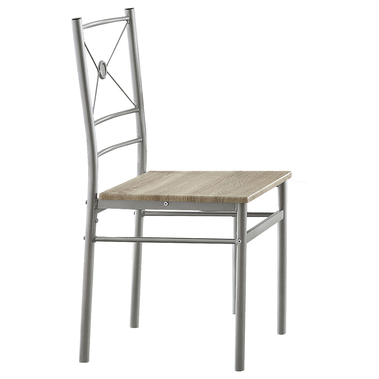 Fontana 5-Piece Rectangular Dining Set Brushed Silver