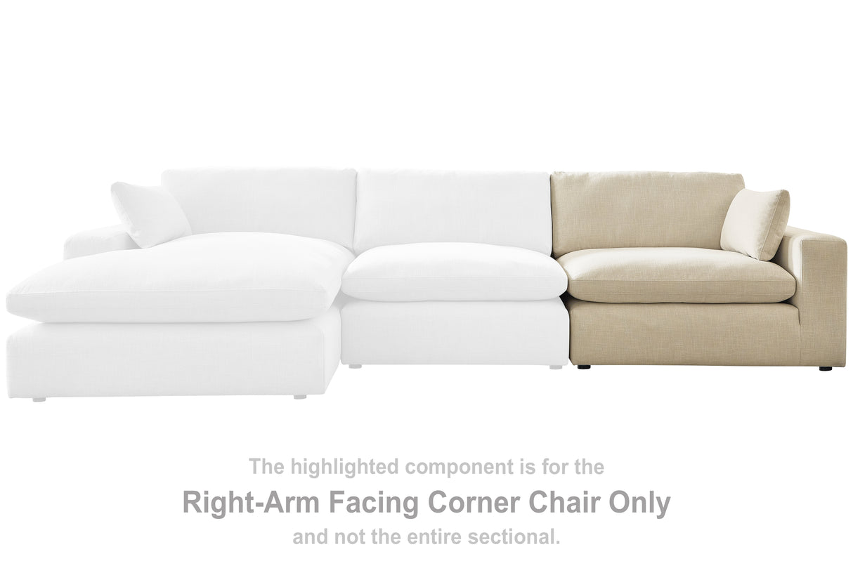 Elyza Linen Right-Arm Facing Corner Chair