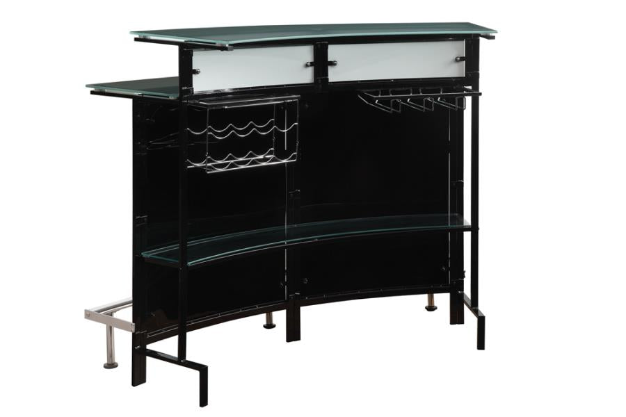 Keystone Glass Top Bar Unit Black
