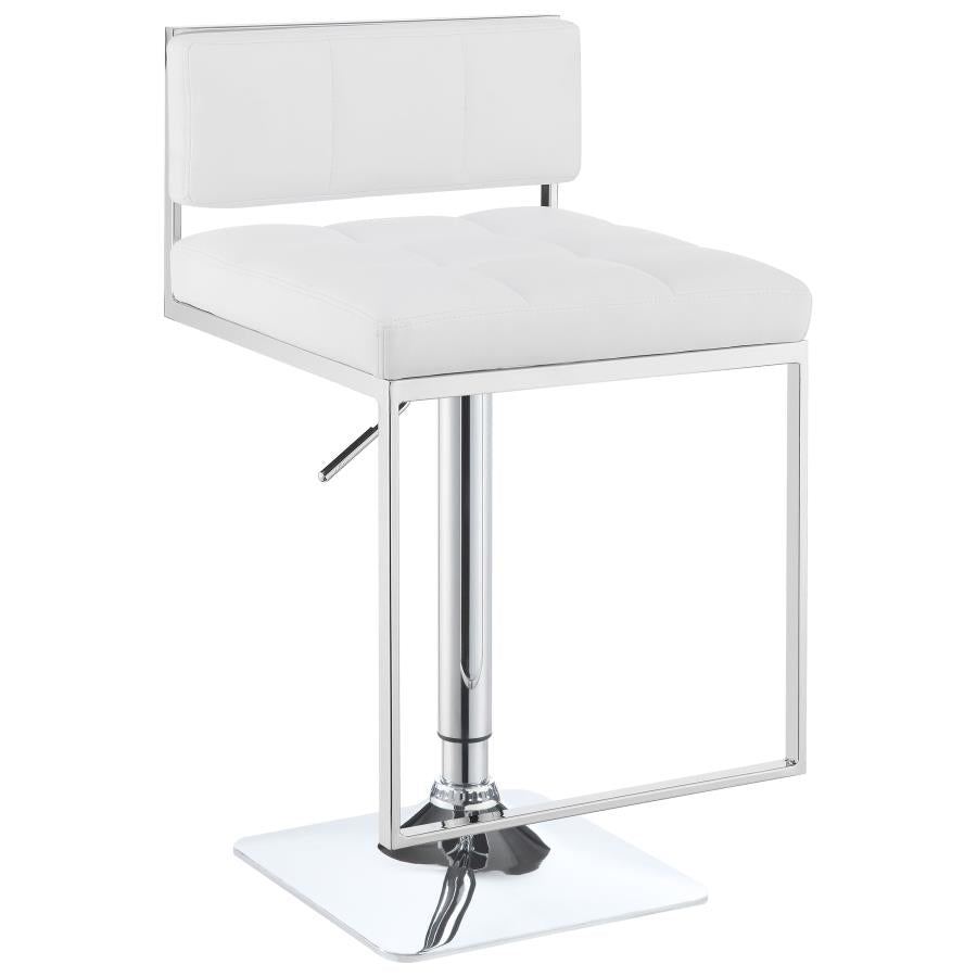Alameda Adjustable Bar Stool White And Chrome