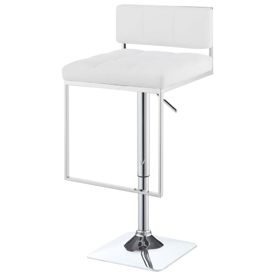 Alameda Adjustable Bar Stool White And Chrome