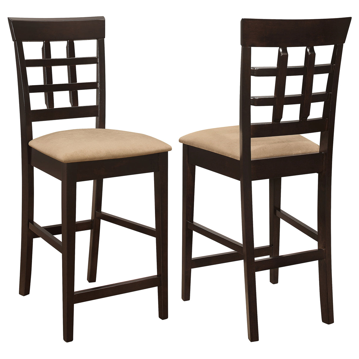 Clanton Upholstered Counter Height Stools Cappuccino And Tan (Set Of 2)