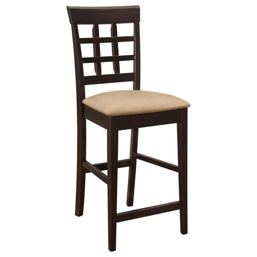 Clanton Upholstered Counter Height Stools Cappuccino And Tan (Set Of 2)