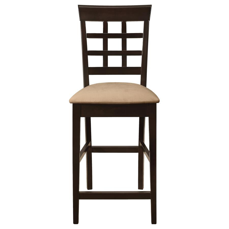 Clanton Upholstered Counter Height Stools Cappuccino And Tan (Set Of 2)