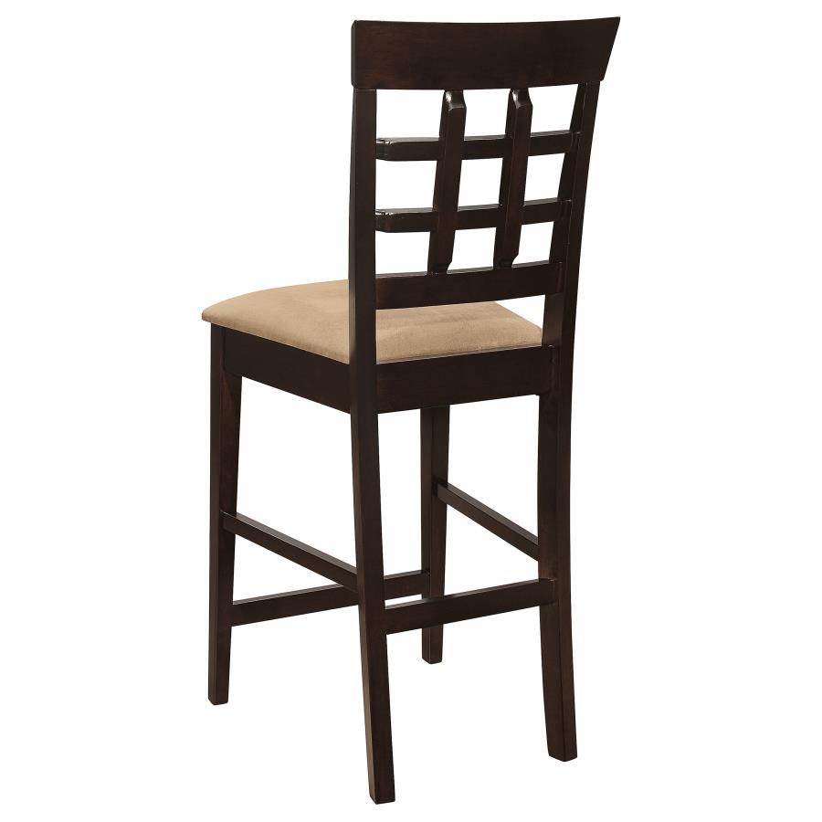 Clanton Upholstered Counter Height Stools Cappuccino And Tan (Set Of 2)