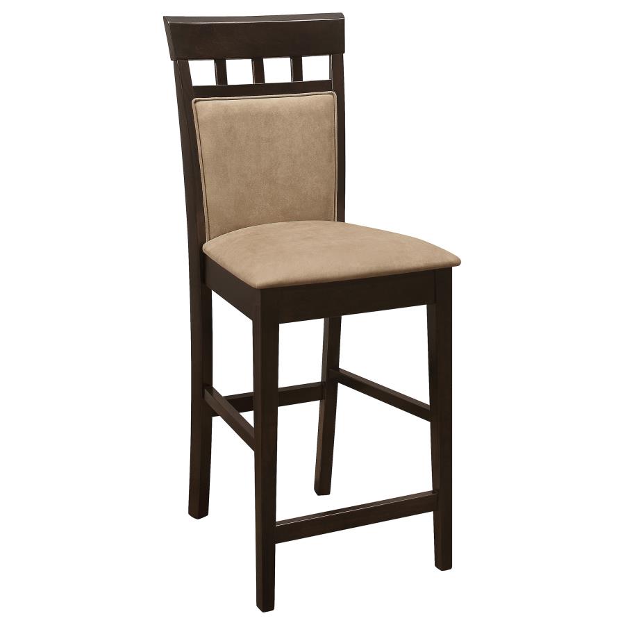 Clanton Upholstered Counter Height Stools Cappuccino And Tan (Set Of 2)
