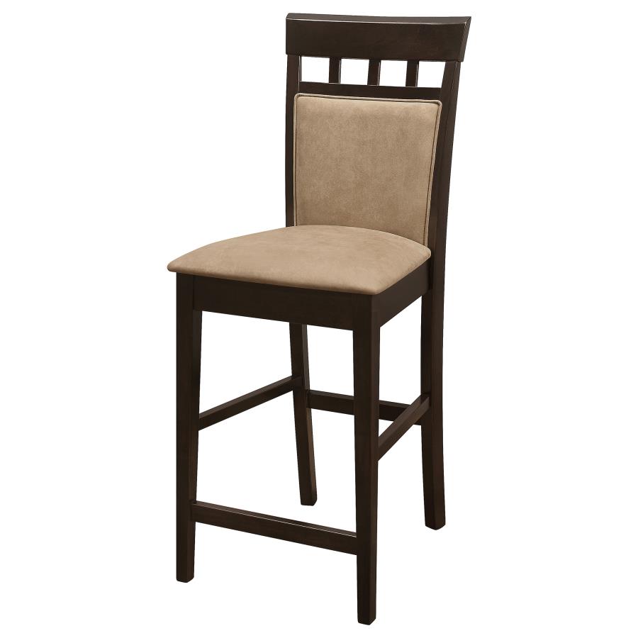 Clanton Upholstered Counter Height Stools Cappuccino And Tan (Set Of 2)