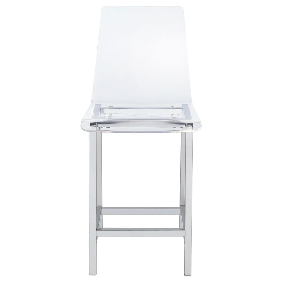 Juelia Counter Height Stools Chrome And Clear Acrylic (Set Of 2)