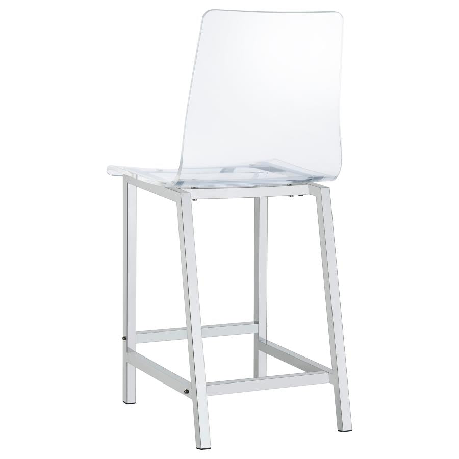Juelia Counter Height Stools Chrome And Clear Acrylic (Set Of 2)
