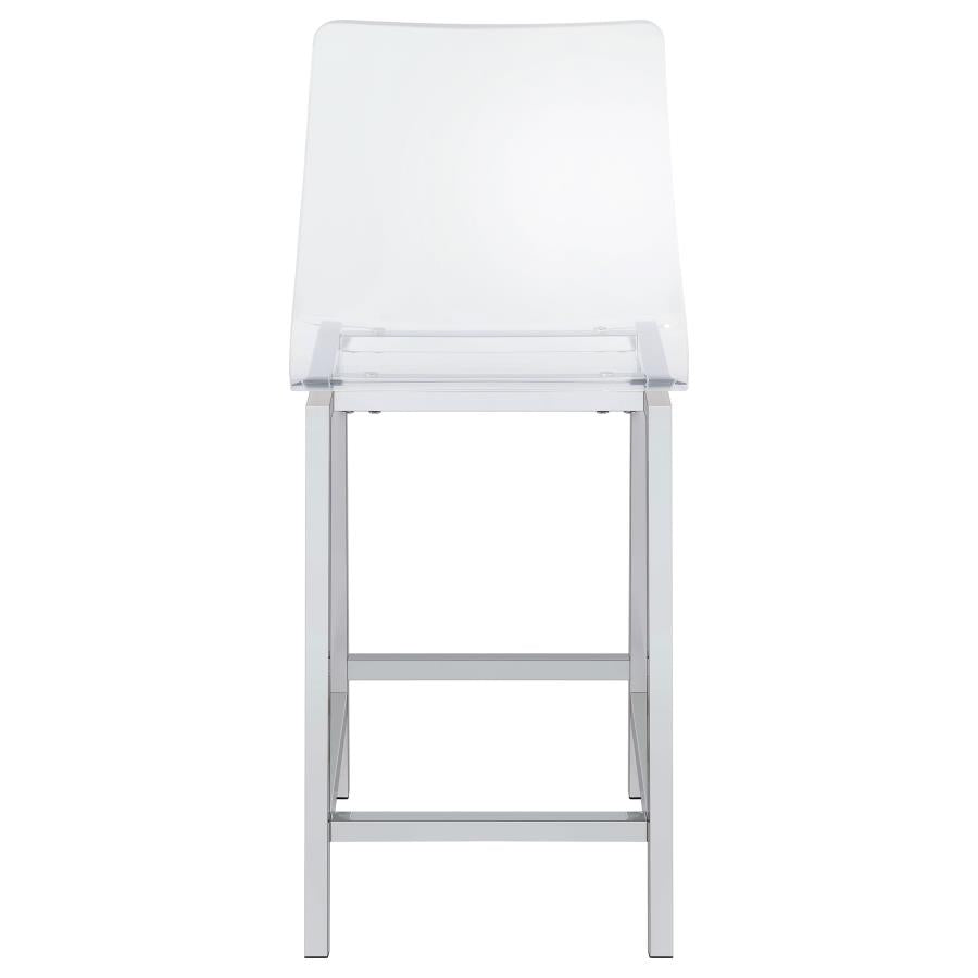 Juelia Counter Height Stools Chrome And Clear Acrylic (Set Of 2)