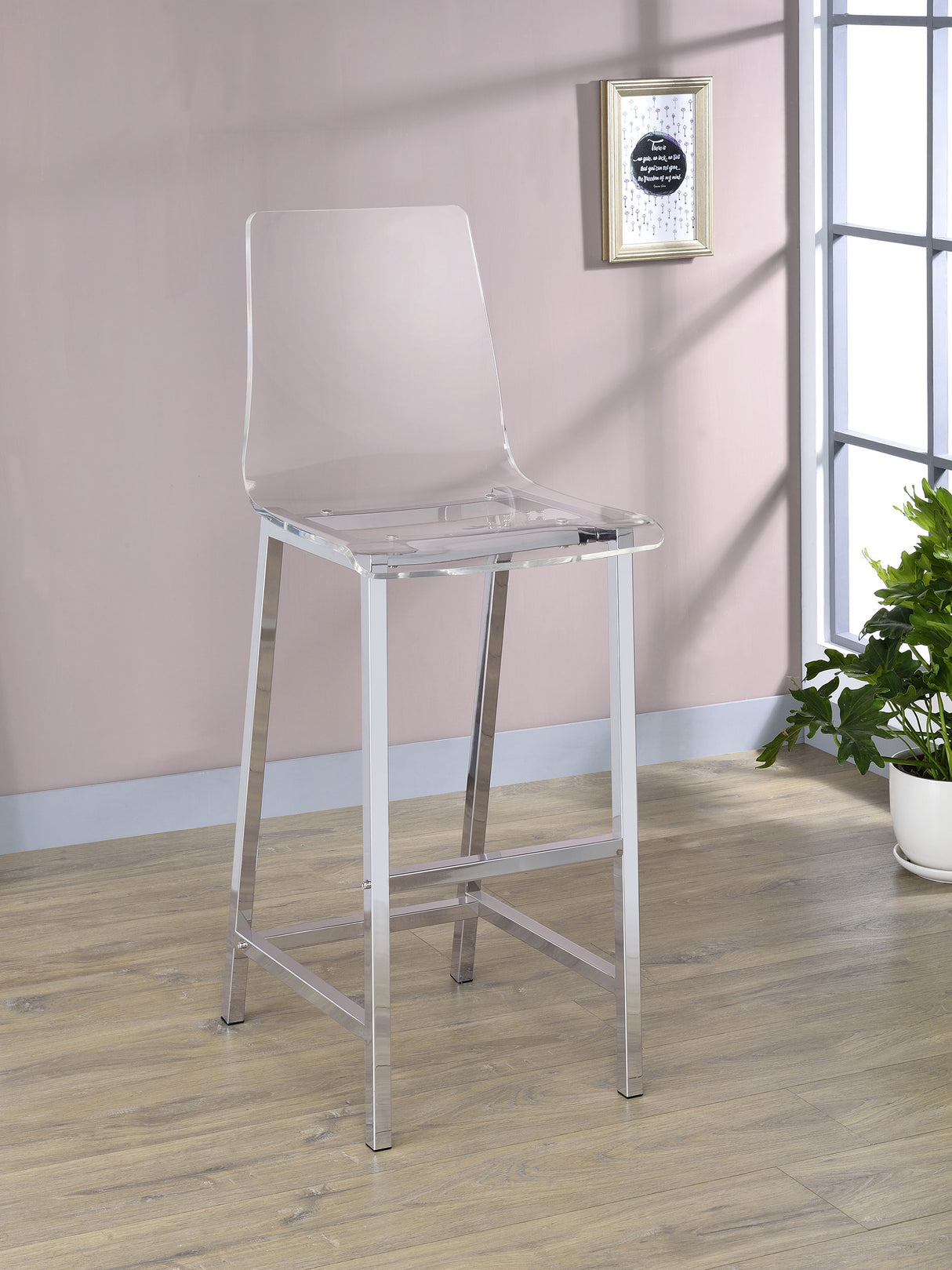 Juelia Bar Stools Chrome And Clear Acrylic (Set Of 2)