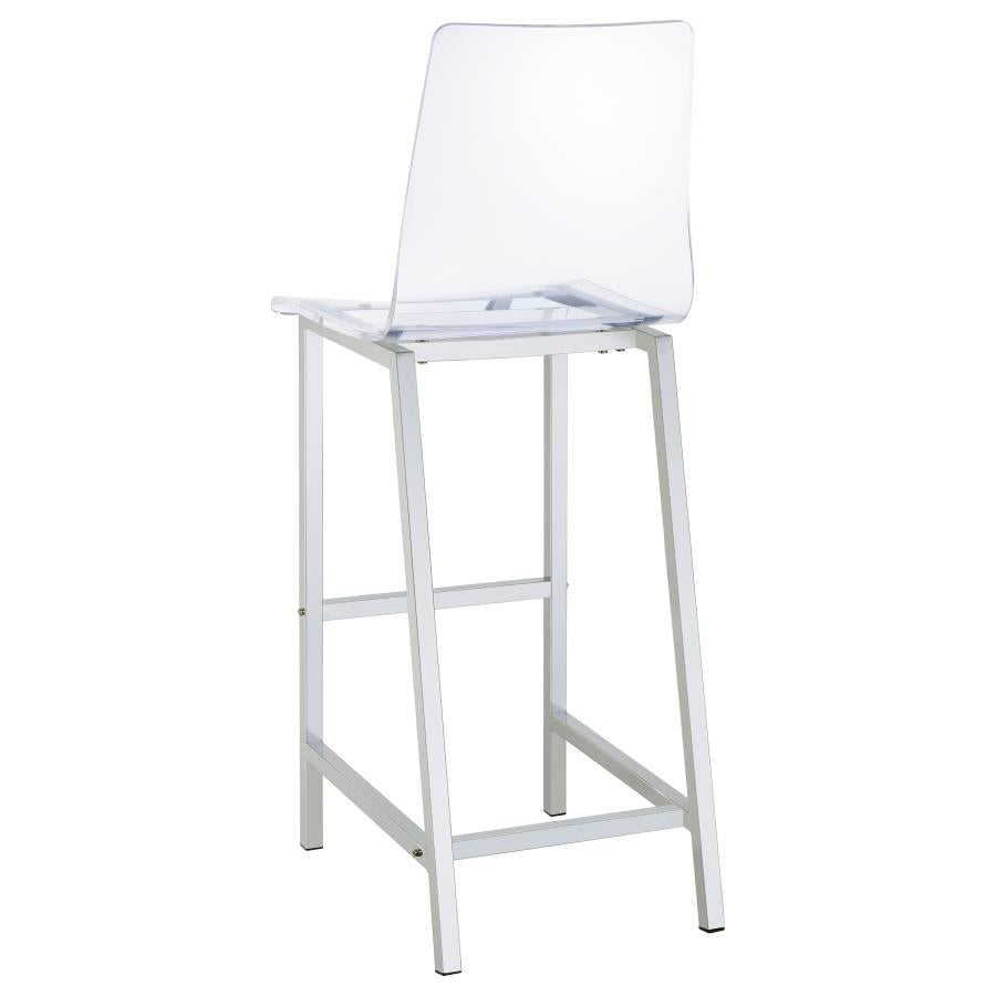 Juelia Bar Stools Chrome And Clear Acrylic (Set Of 2)