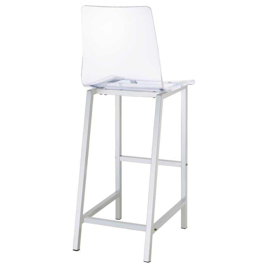Juelia Bar Stools Chrome And Clear Acrylic (Set Of 2)