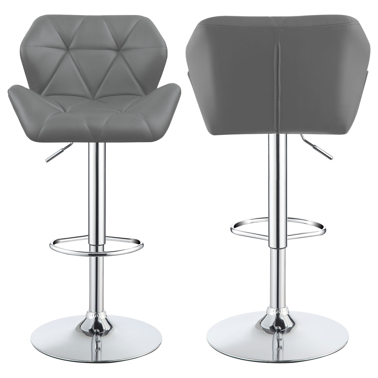 Berrington Adjustable Bar Stools Chrome And Grey (Set Of 2)