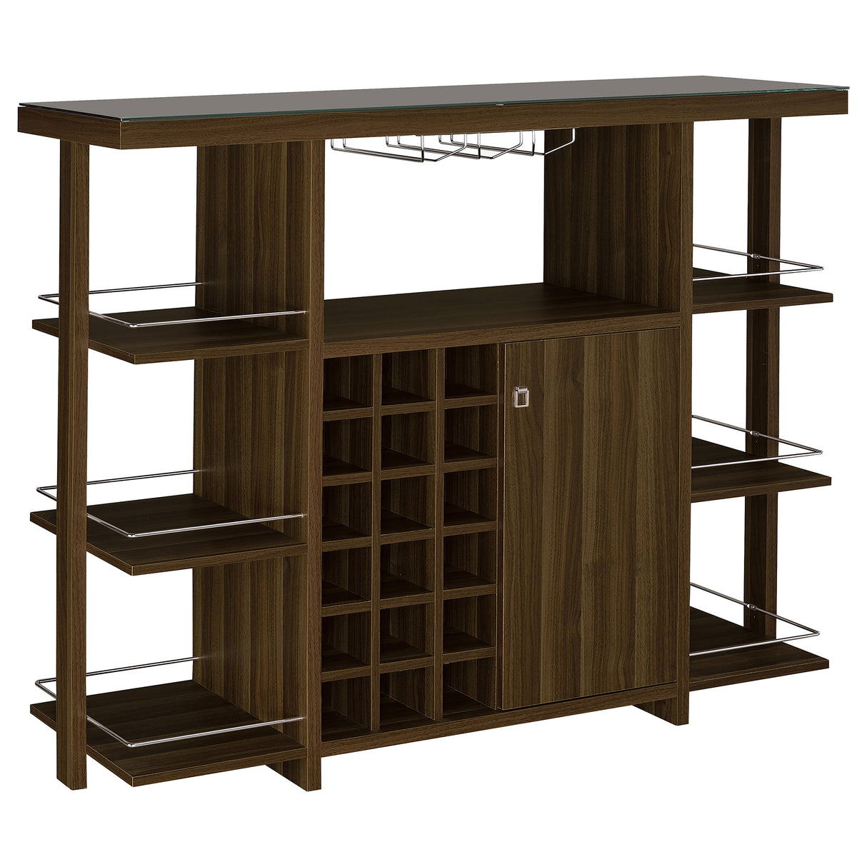 Diggs Bar Unit With Wine Bottle Storage Walnut
