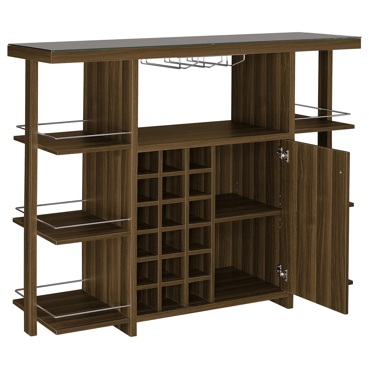Diggs Bar Unit With Wine Bottle Storage Walnut