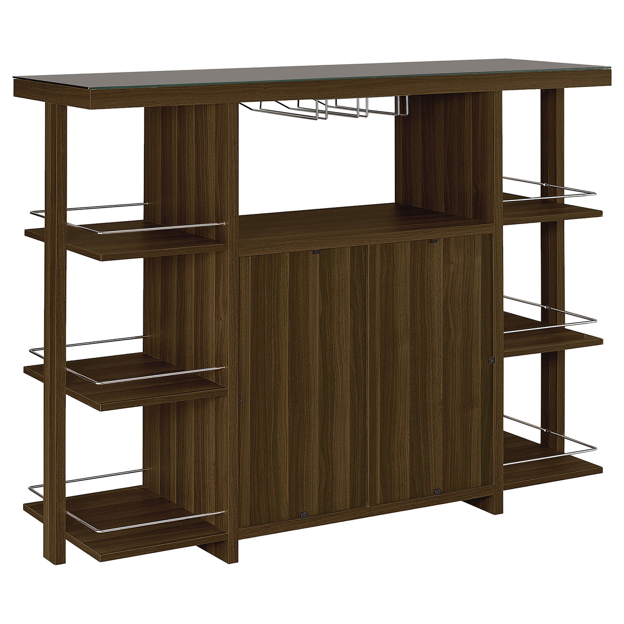 Diggs Bar Unit With Wine Bottle Storage Walnut