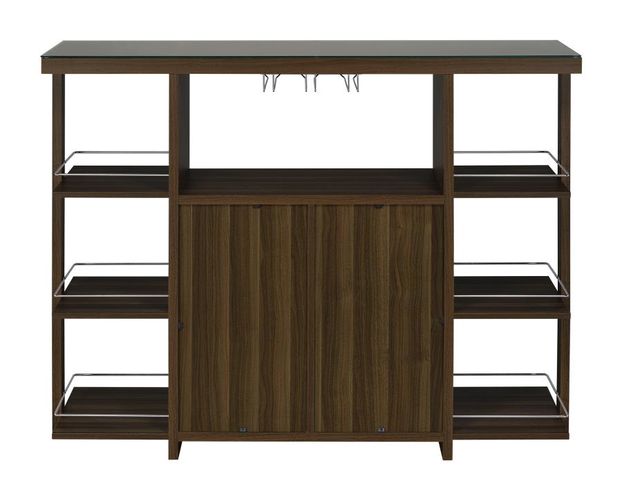 Diggs Bar Unit With Wine Bottle Storage Walnut