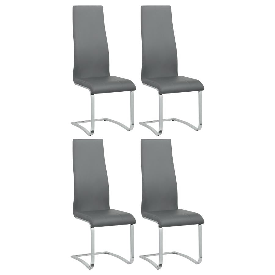 Montclair Upholstered High Back Side Chairs Grey And Chrome (Set Of 4)