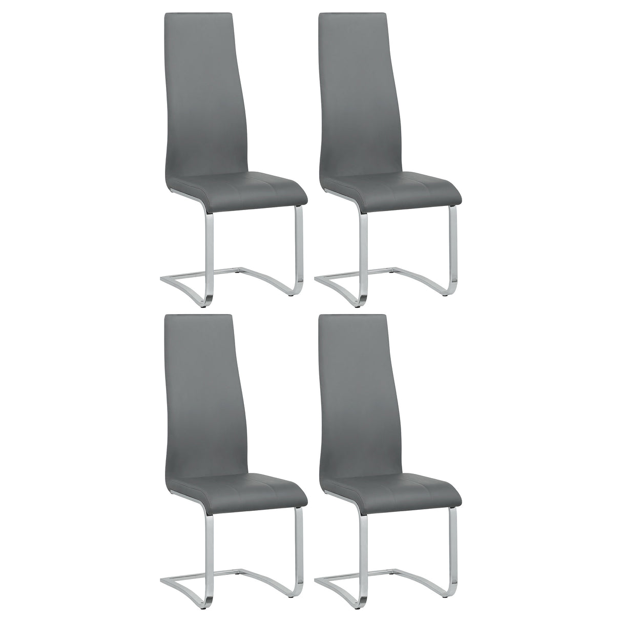 Montclair Upholstered High Back Side Chairs Grey And Chrome (Set Of 4)