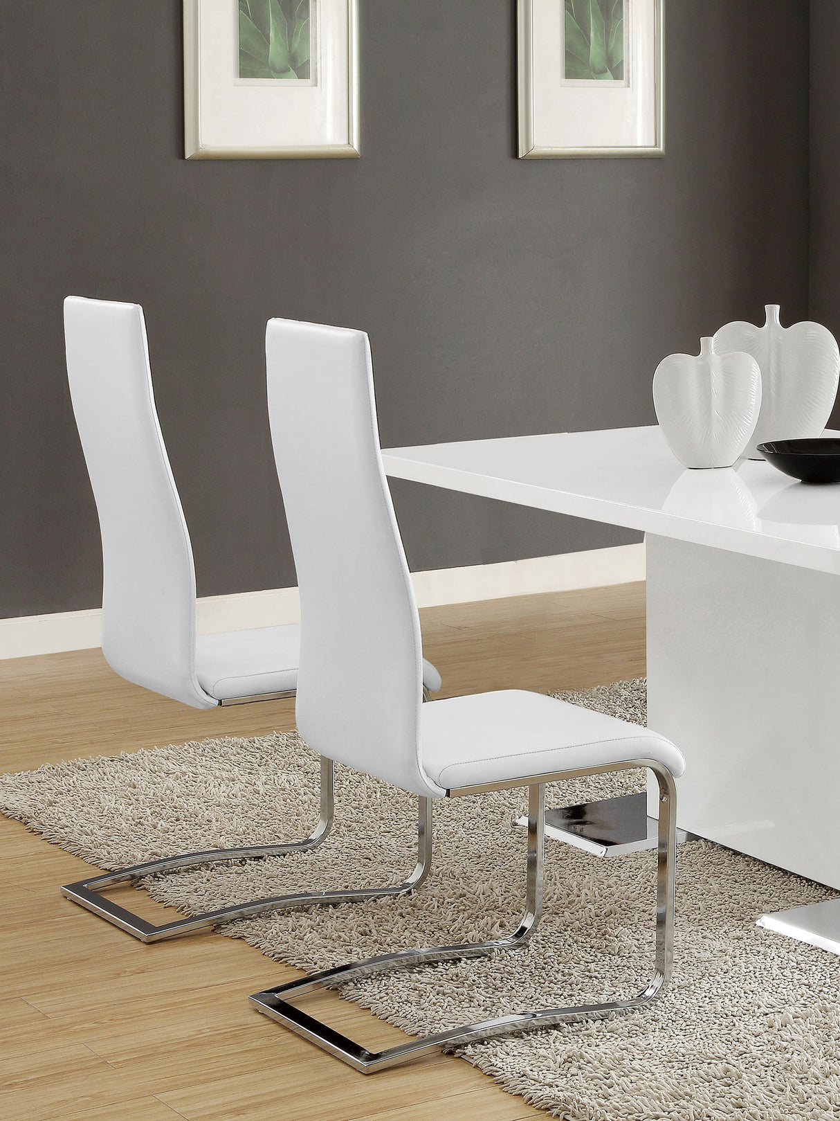 Montclair High Back Dining Chairs Black And Chrome (Set Of 4)