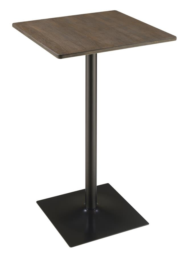 Cavalier Square Bar Table Dark Elm And Matte Black