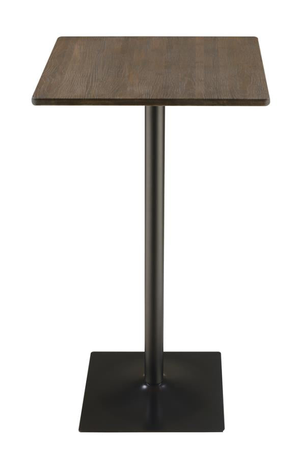 Cavalier Square Bar Table Dark Elm And Matte Black
