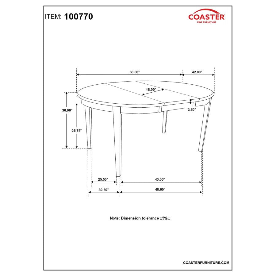 Gabriel Oval Dining Table Cappuccino