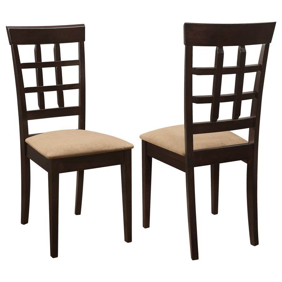 Gabriel Lattice Back Side Chairs Cappuccino And Tan (Set Of 2)
