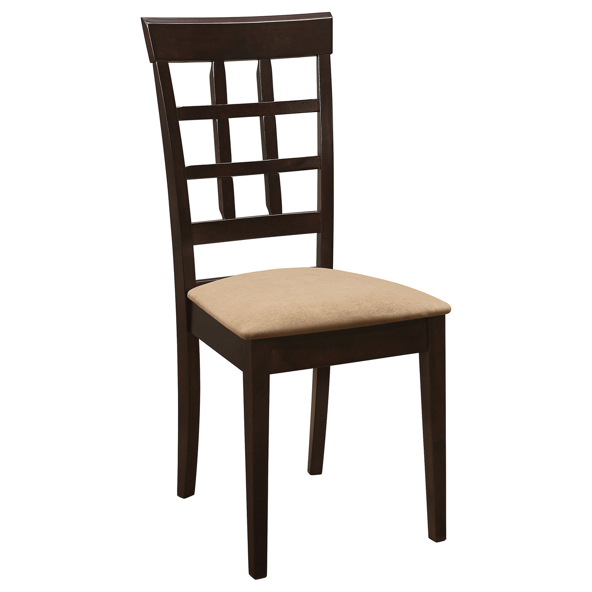 Gabriel Lattice Back Side Chairs Cappuccino And Tan (Set Of 2)