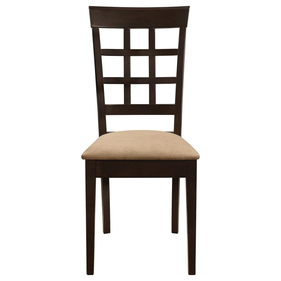 Gabriel Lattice Back Side Chairs Cappuccino And Tan (Set Of 2)