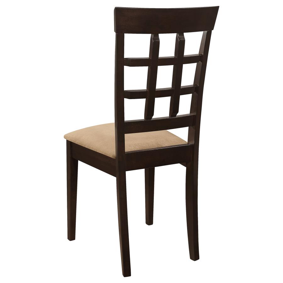 Gabriel Lattice Back Side Chairs Cappuccino And Tan (Set Of 2)