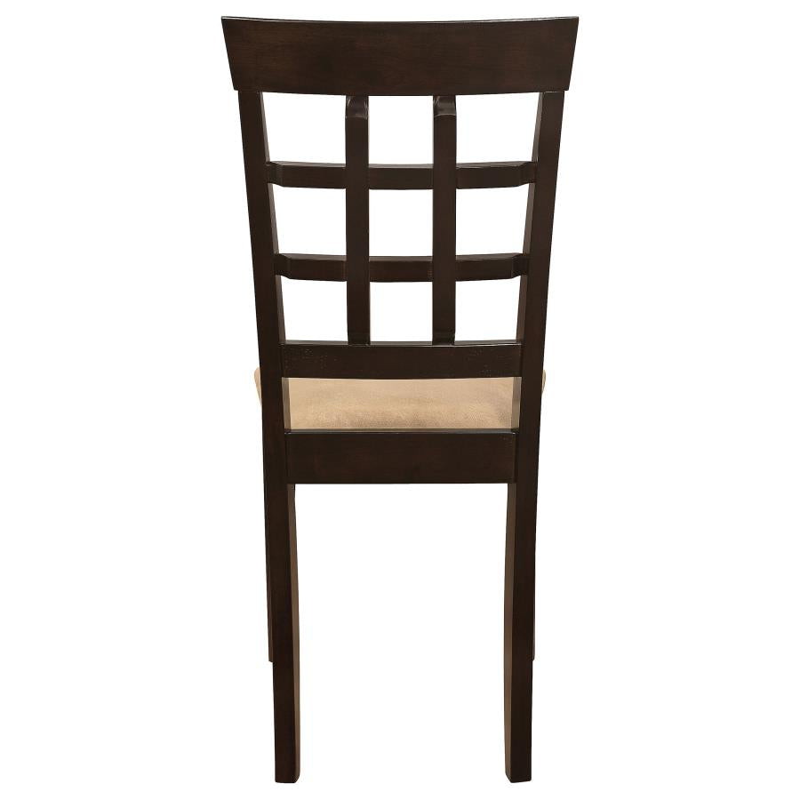 Gabriel Lattice Back Side Chairs Cappuccino And Tan (Set Of 2)