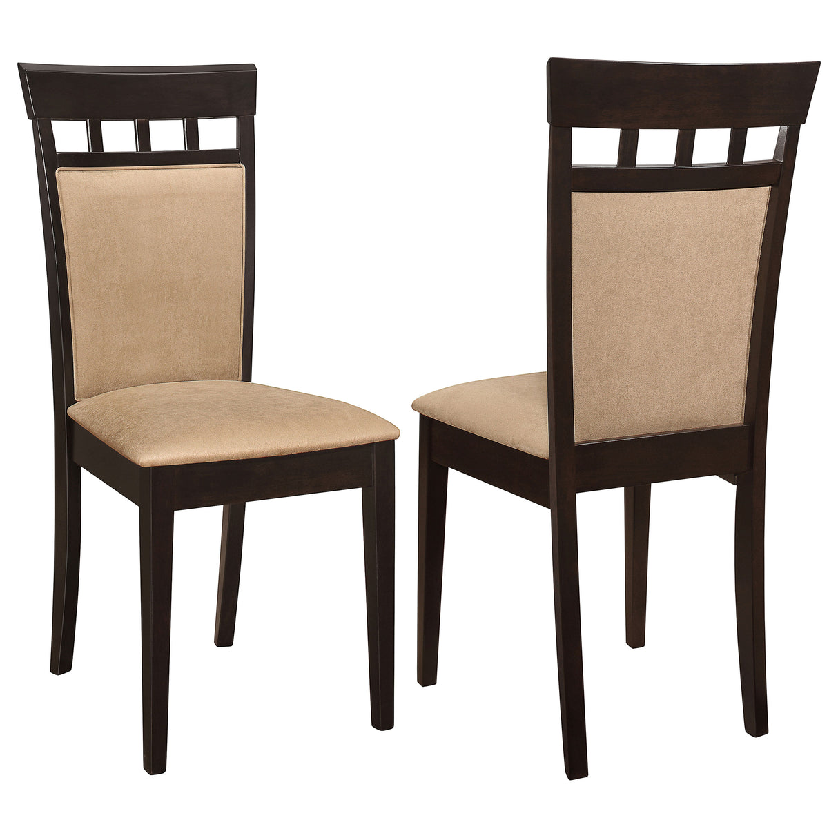 Gabriel Upholstered Side Chairs Cappuccino And Tan (Set Of 2)