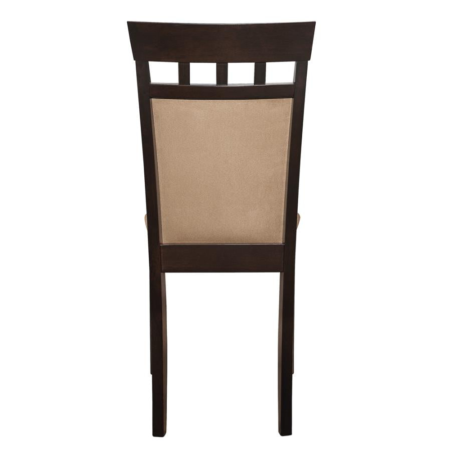 Gabriel Upholstered Side Chairs Cappuccino And Tan (Set Of 2)