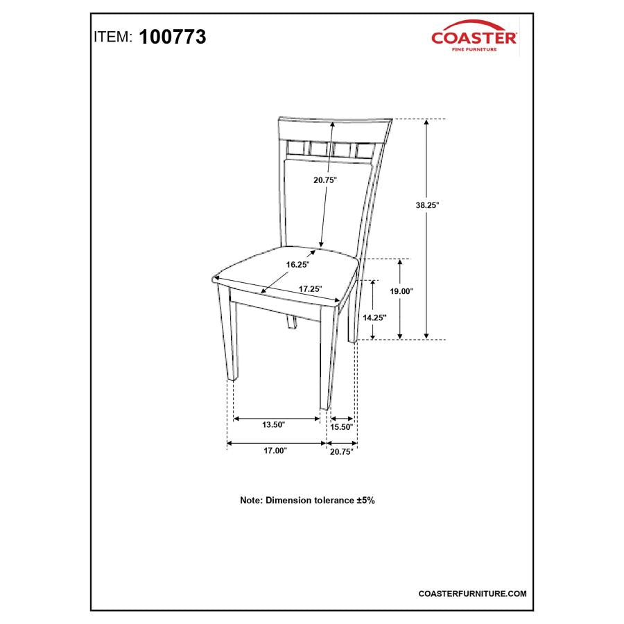 Gabriel Upholstered Side Chairs Cappuccino And Tan (Set Of 2)