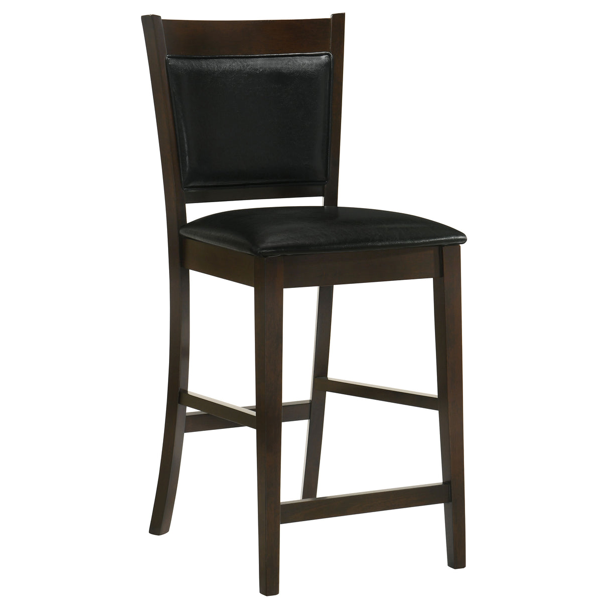 Jaden Upholstered Counter Height Stools Black And Espresso (Set Of 2)