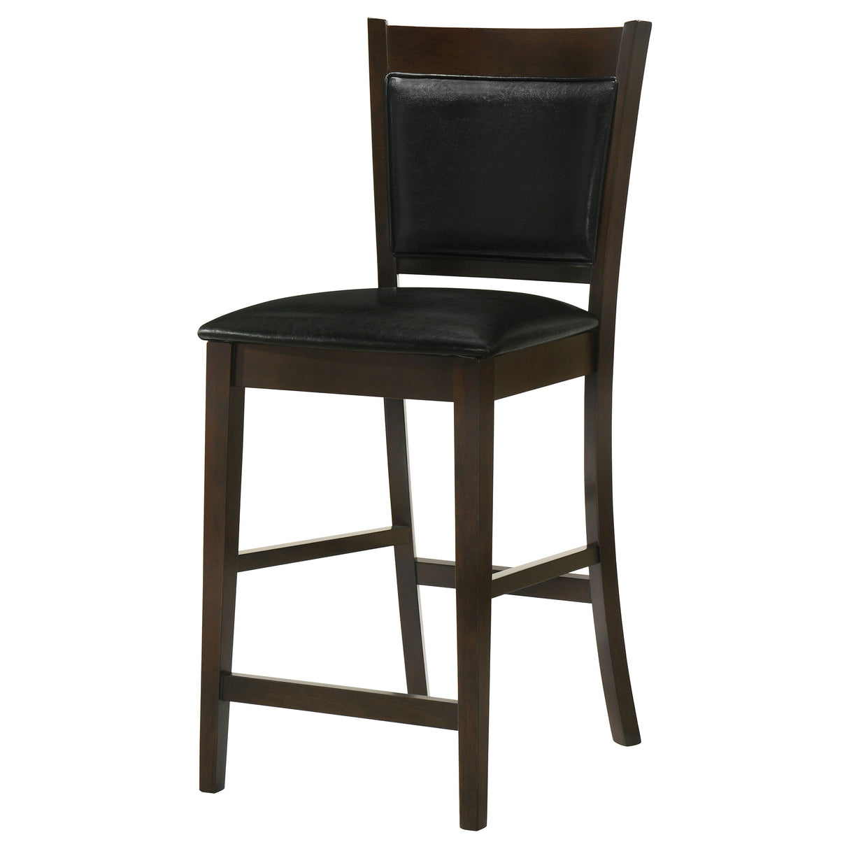 Jaden Upholstered Counter Height Stools Black And Espresso (Set Of 2)