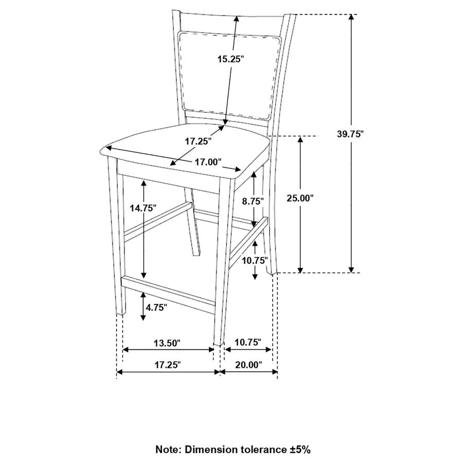 Jaden Upholstered Counter Height Stools Black And Espresso (Set Of 2)