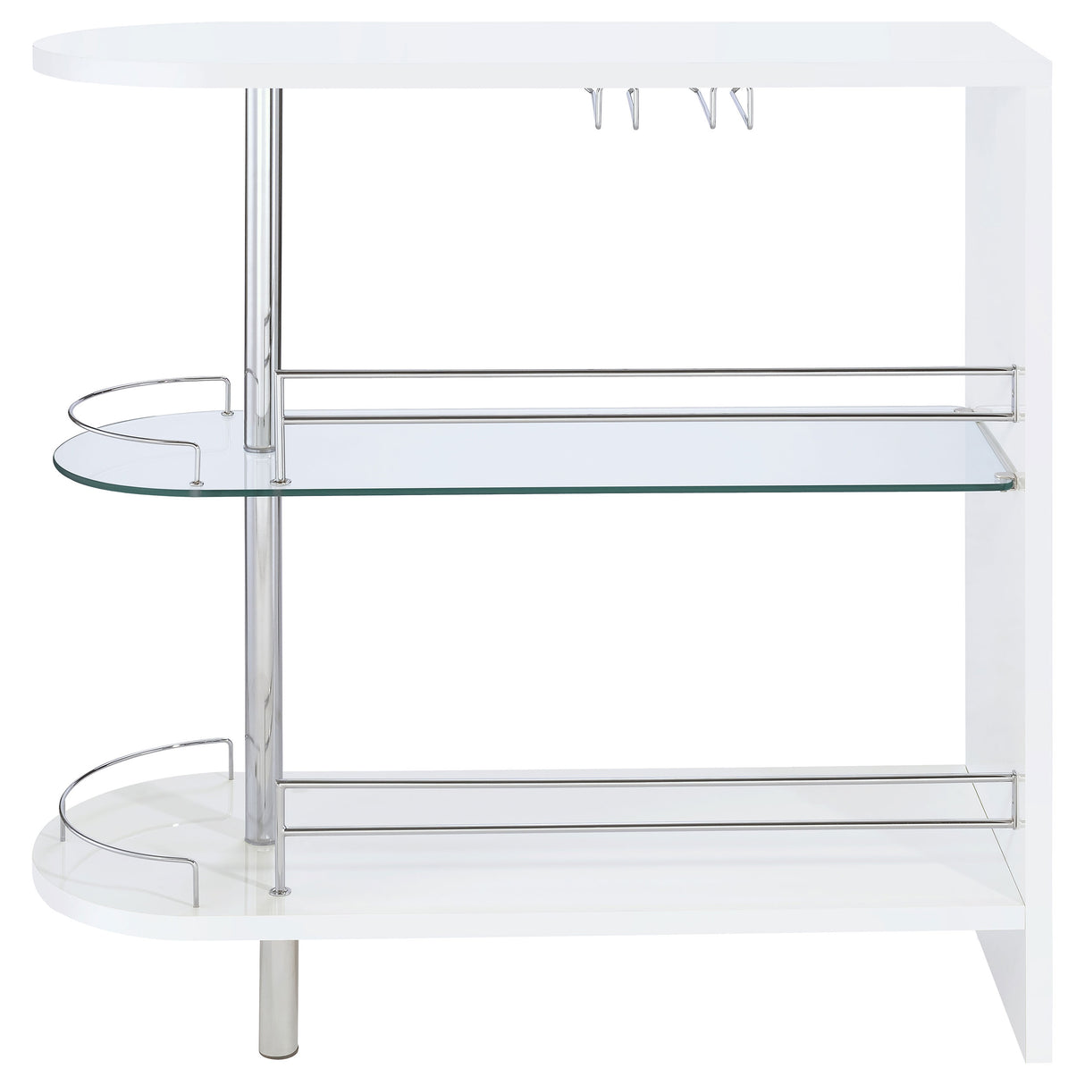 Adolfo 3-Tier Bar Table Glossy White And Clear