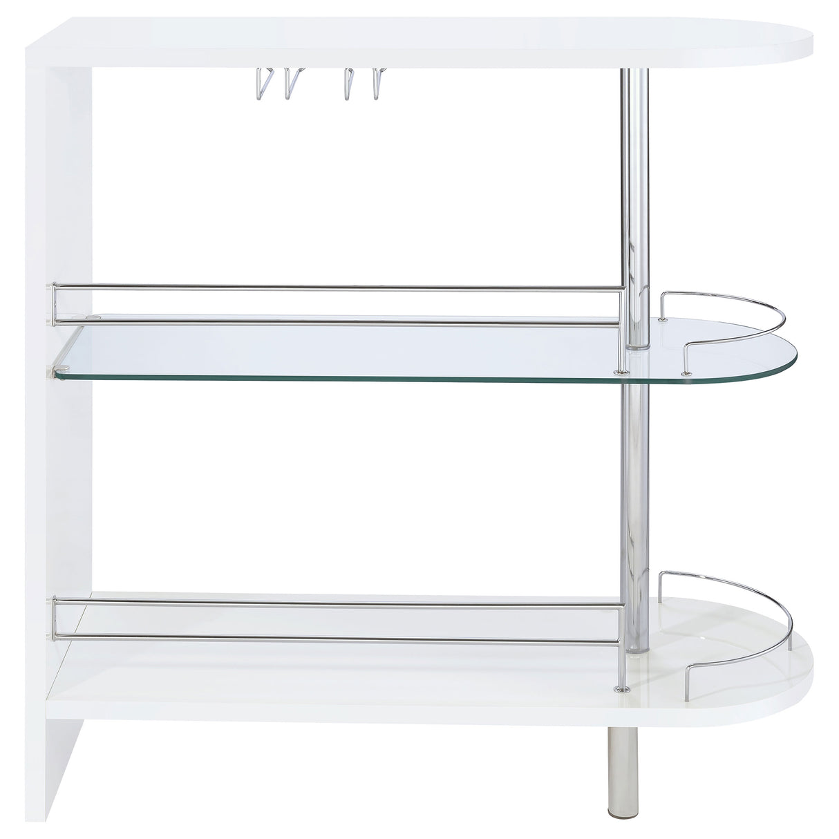 Adolfo 3-Tier Bar Table Glossy White And Clear
