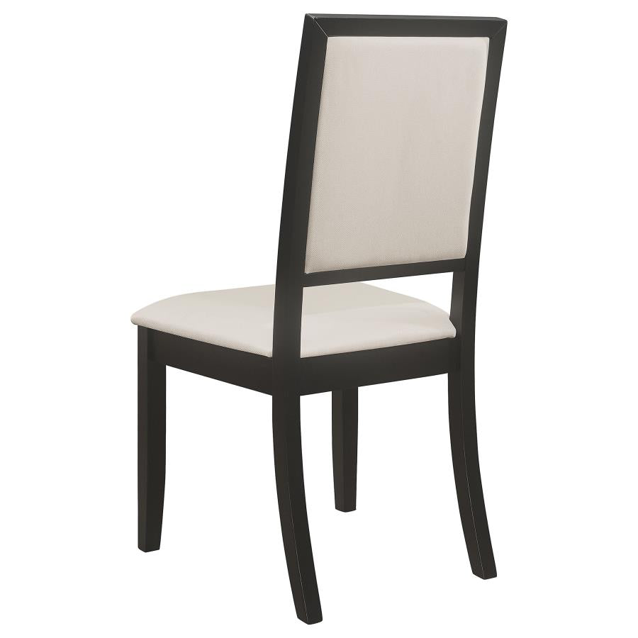 Louise Upholstered Dining Side Chairs Black And Cream (Set Of 2)