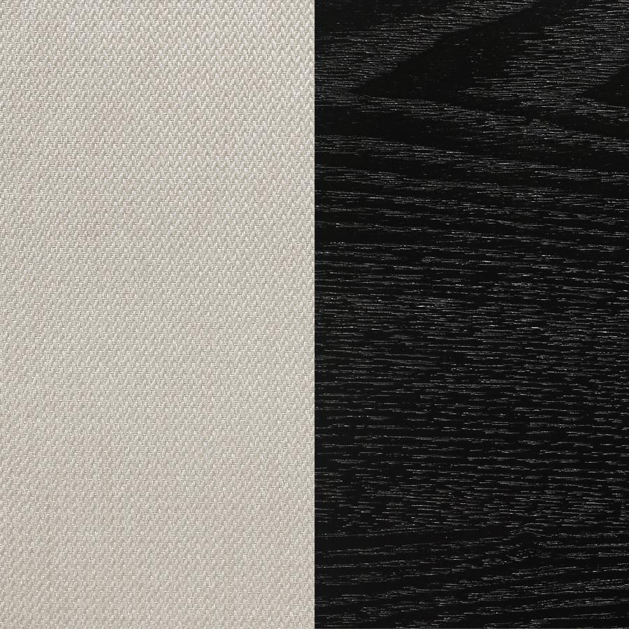 Louise Upholstered Dining Side Chairs Black And Cream (Set Of 2)