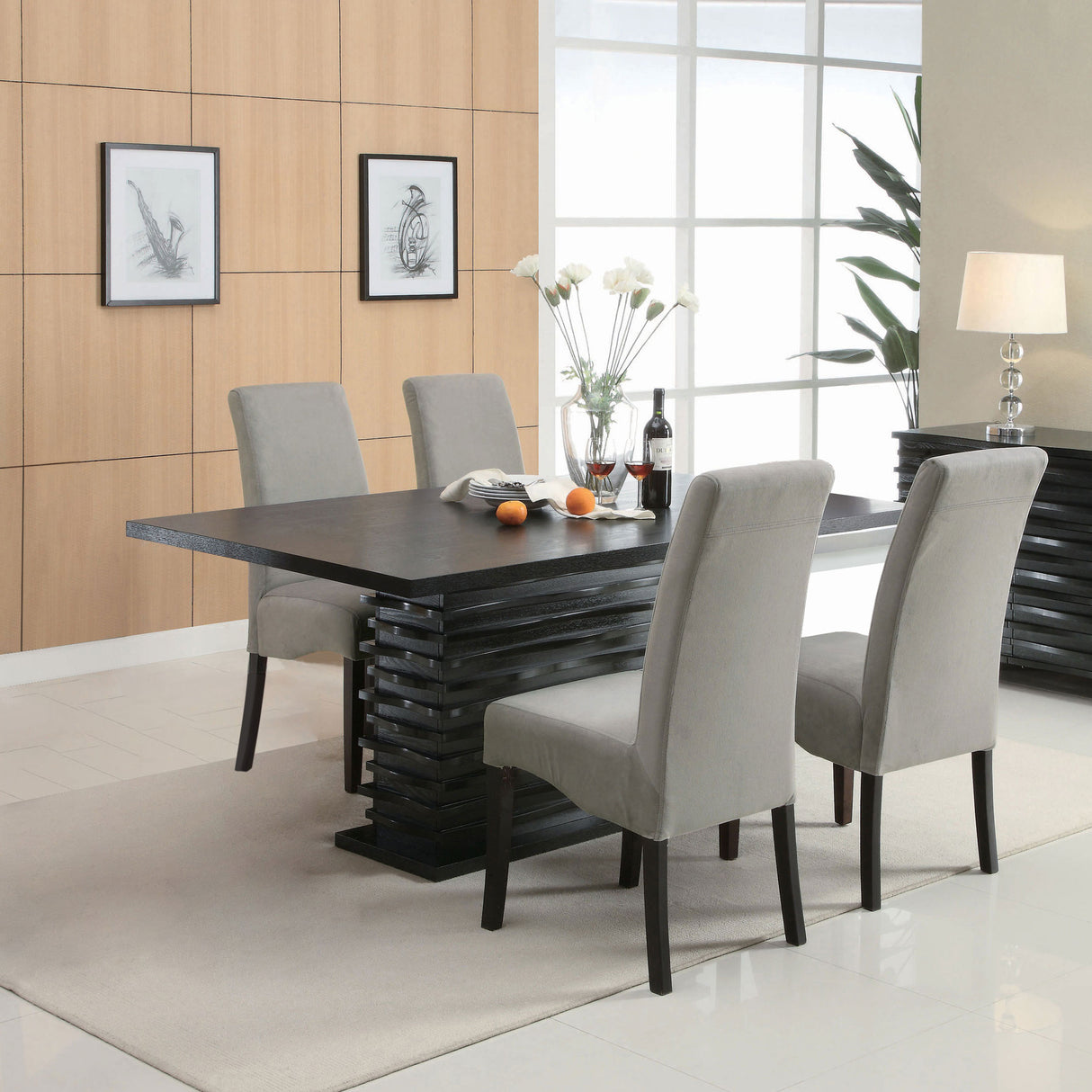 Stanton Grey 5-Piece Rectangular Dining Table Set