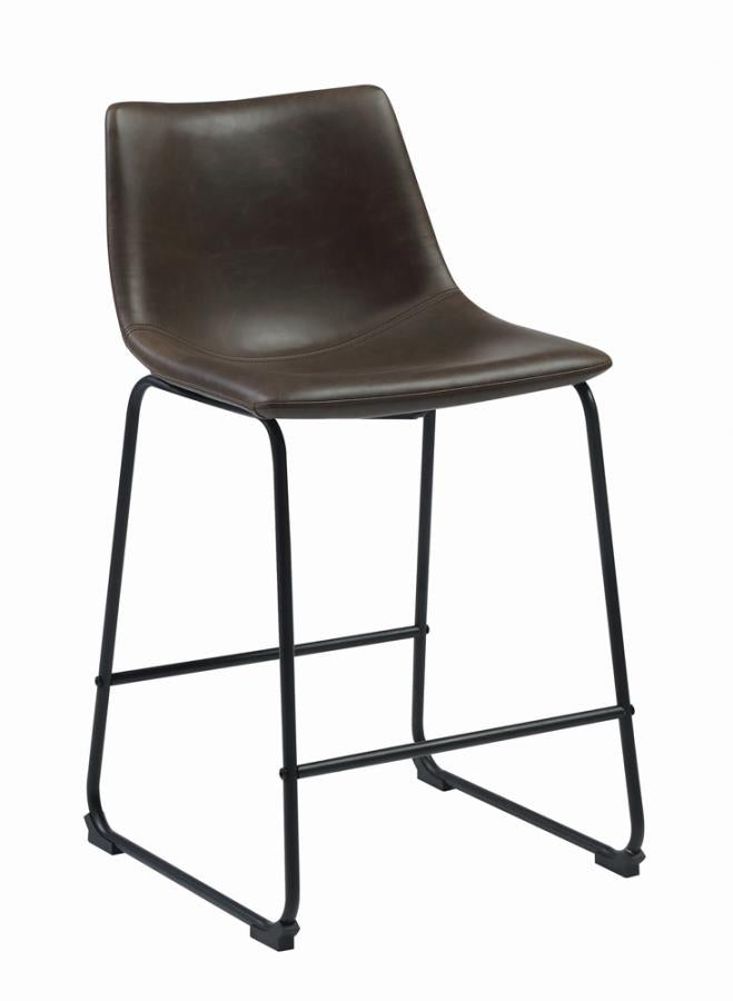 Michelle Armless Counter Height Stools Two-Tone Brown And Black (Set Of 2)