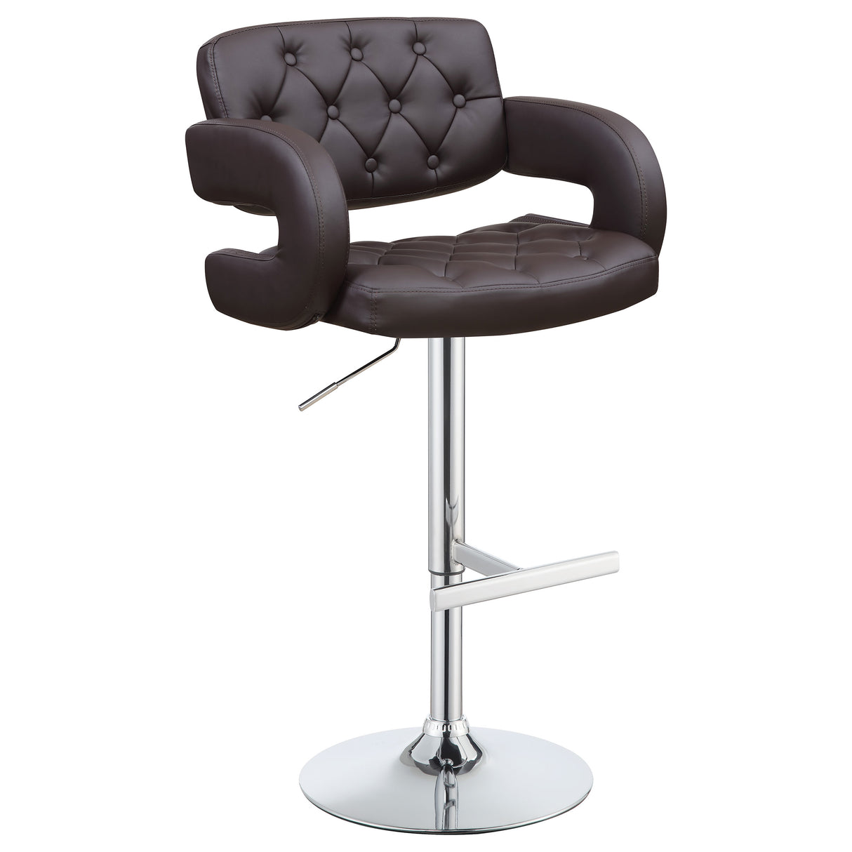 Brandi 29" Adjustable Height Bar Stool Chrome And Brown