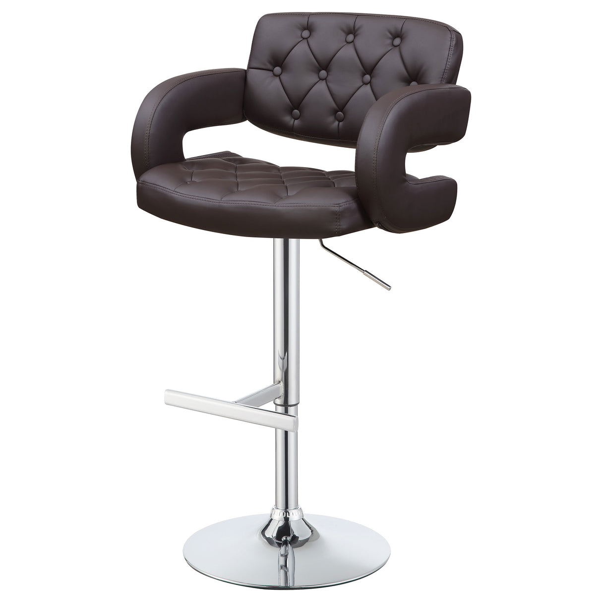 Brandi 29" Adjustable Height Bar Stool Chrome And Brown